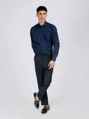 Navy Blue Polka Dot Formal Shirt