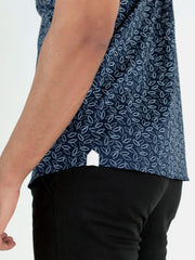 Navy Blue Printed Half Sleeve Shirt