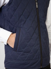 Navy Blue Quilted Sleeveless Jacket