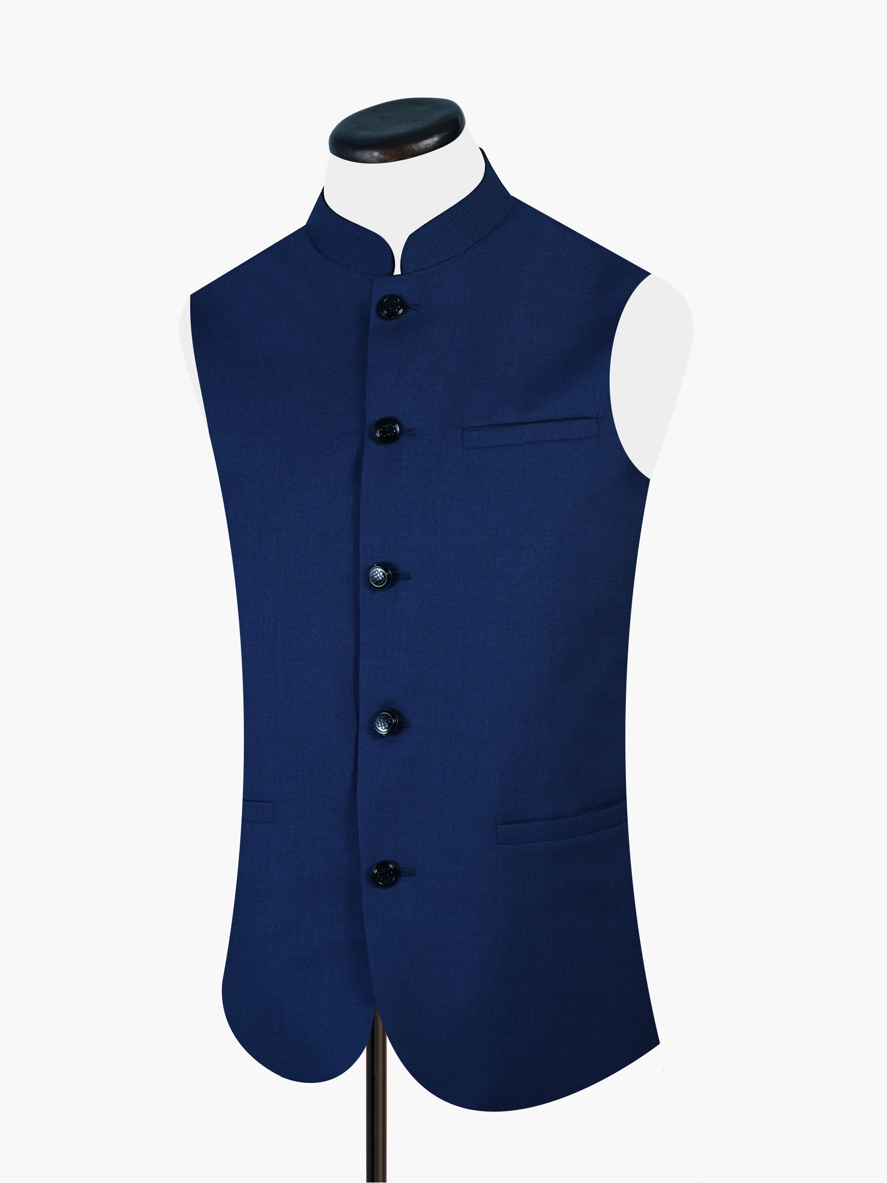 Navy Blue Rounded Formal Waistcoat