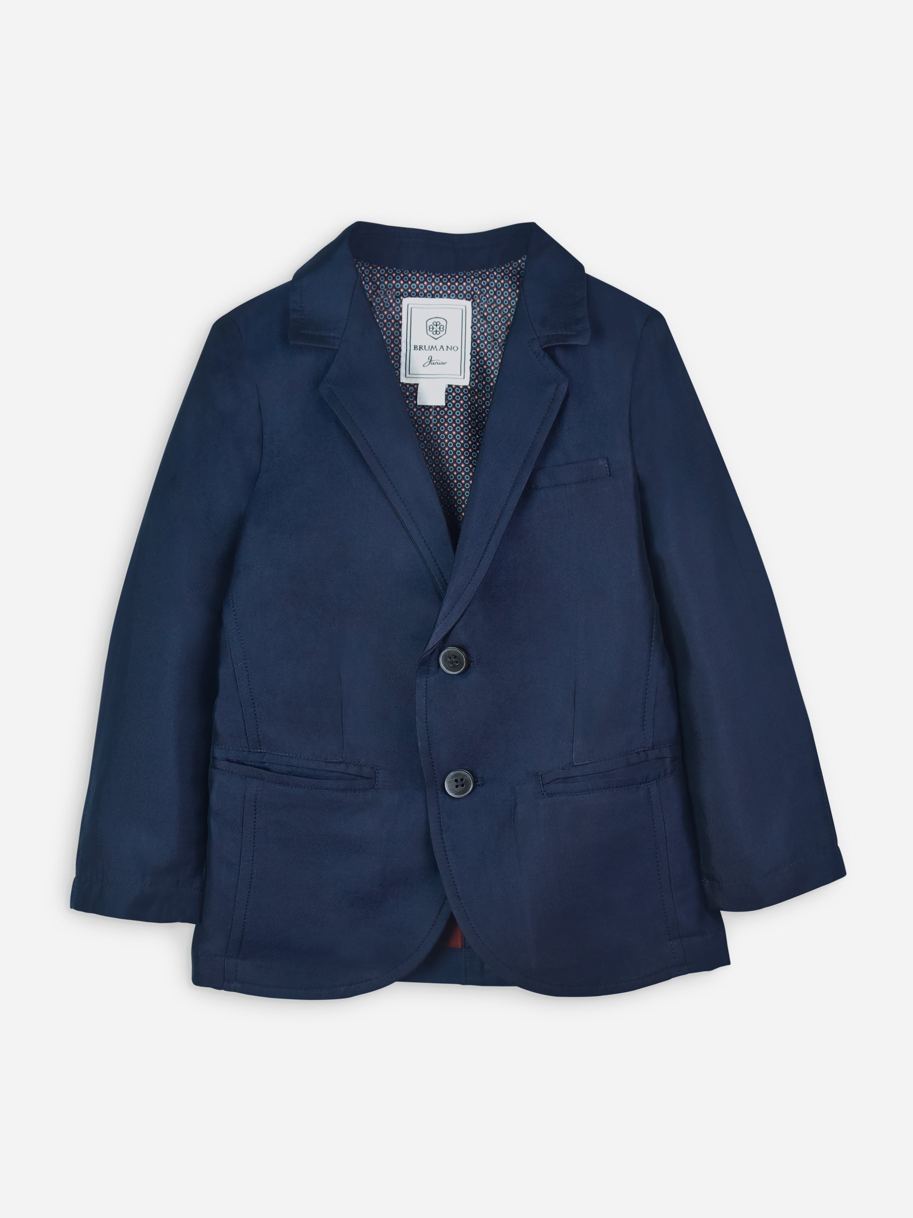 Navy Blue Silk Blended Kids Blazer