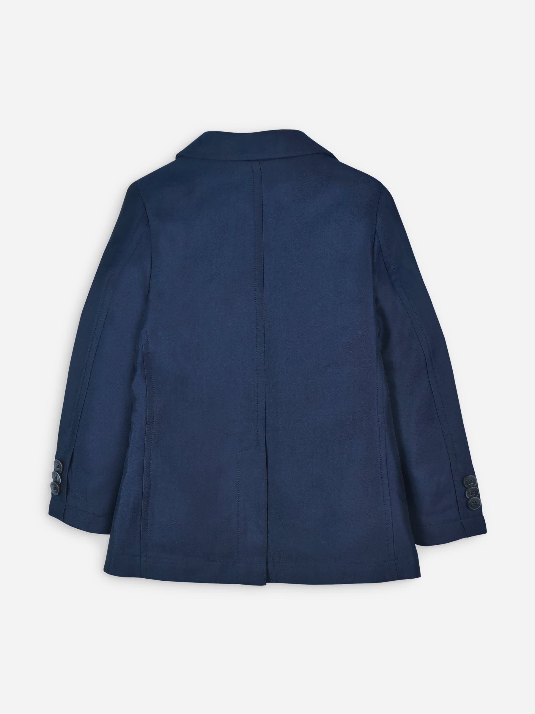 Navy Blue Silk Blended Kids Blazer