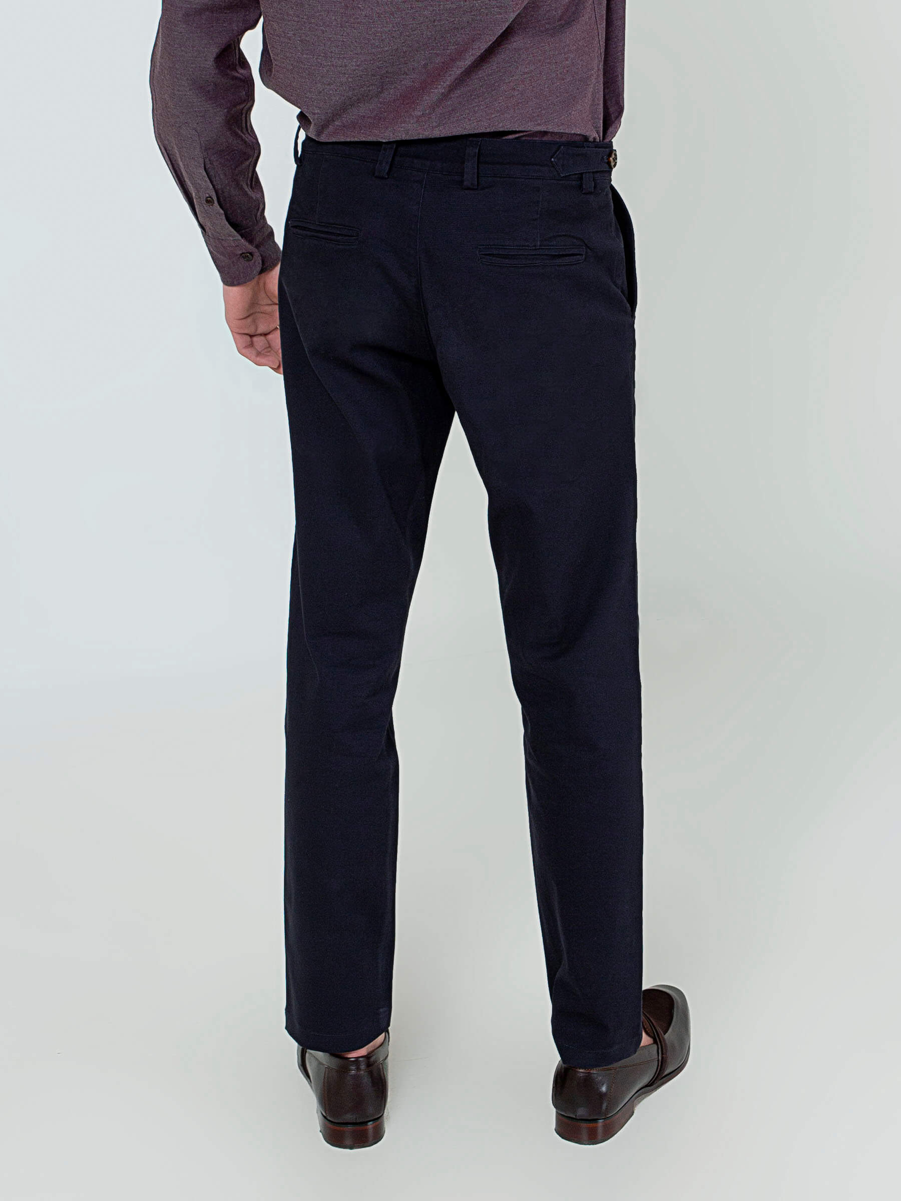 Navy Blue Slimfit Chino With Gurkha Style Buttons