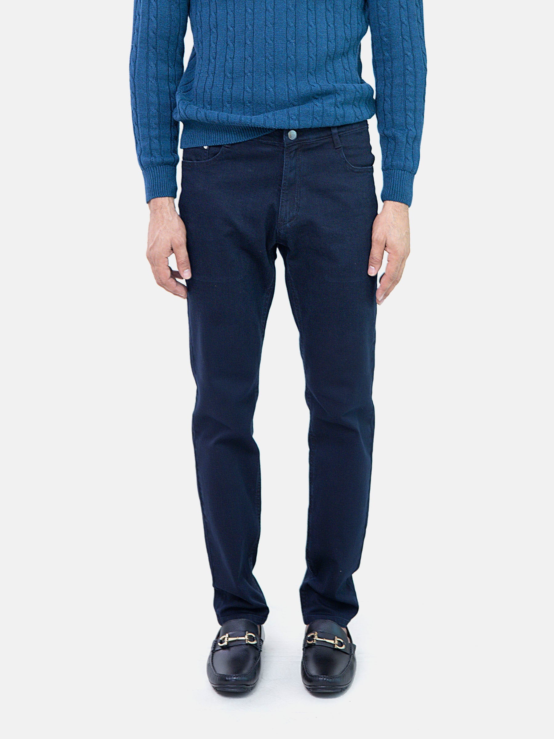 Navy Blue Straight Fit Jeans