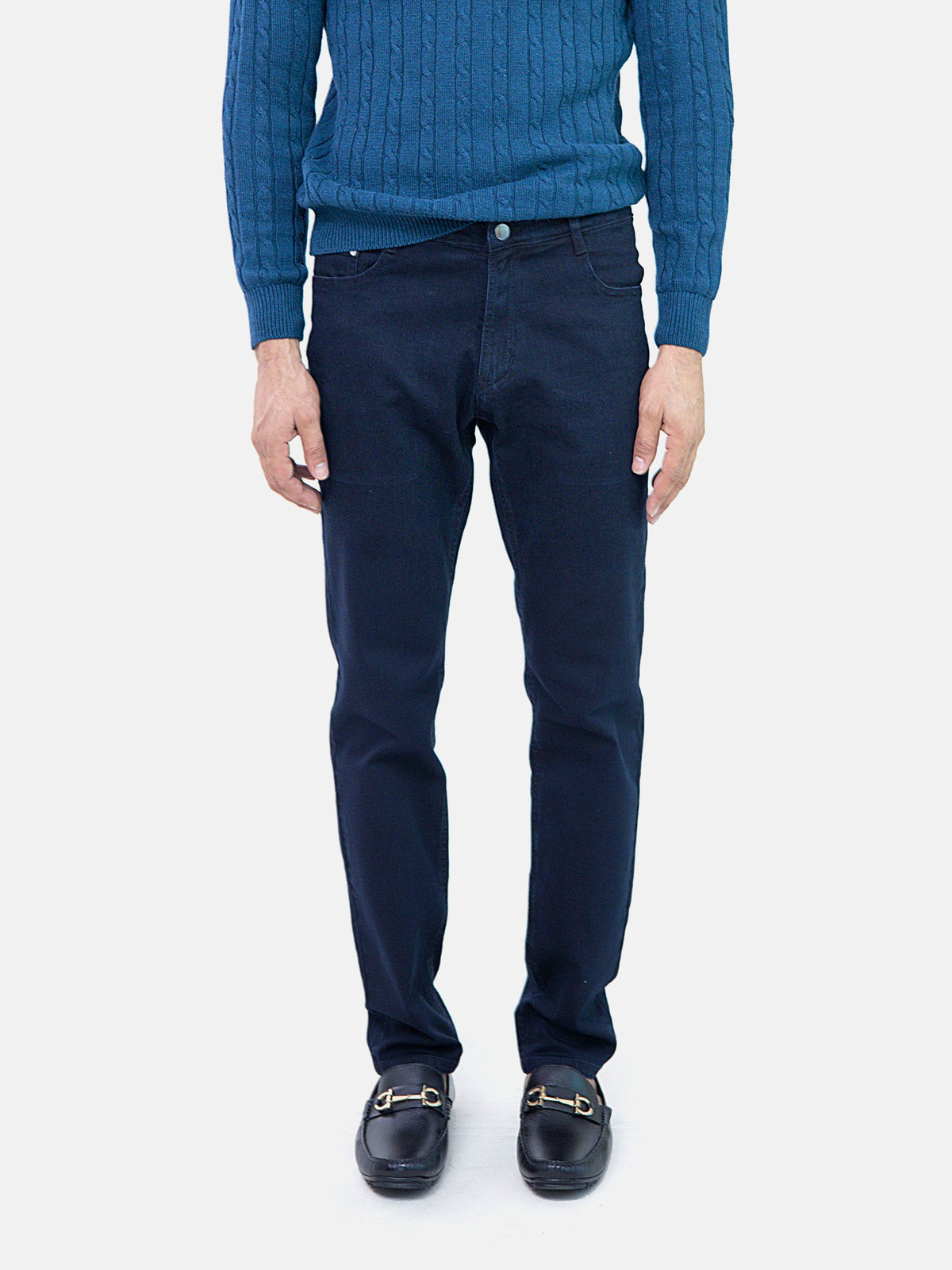 Navy Blue Straight Fit Jeans