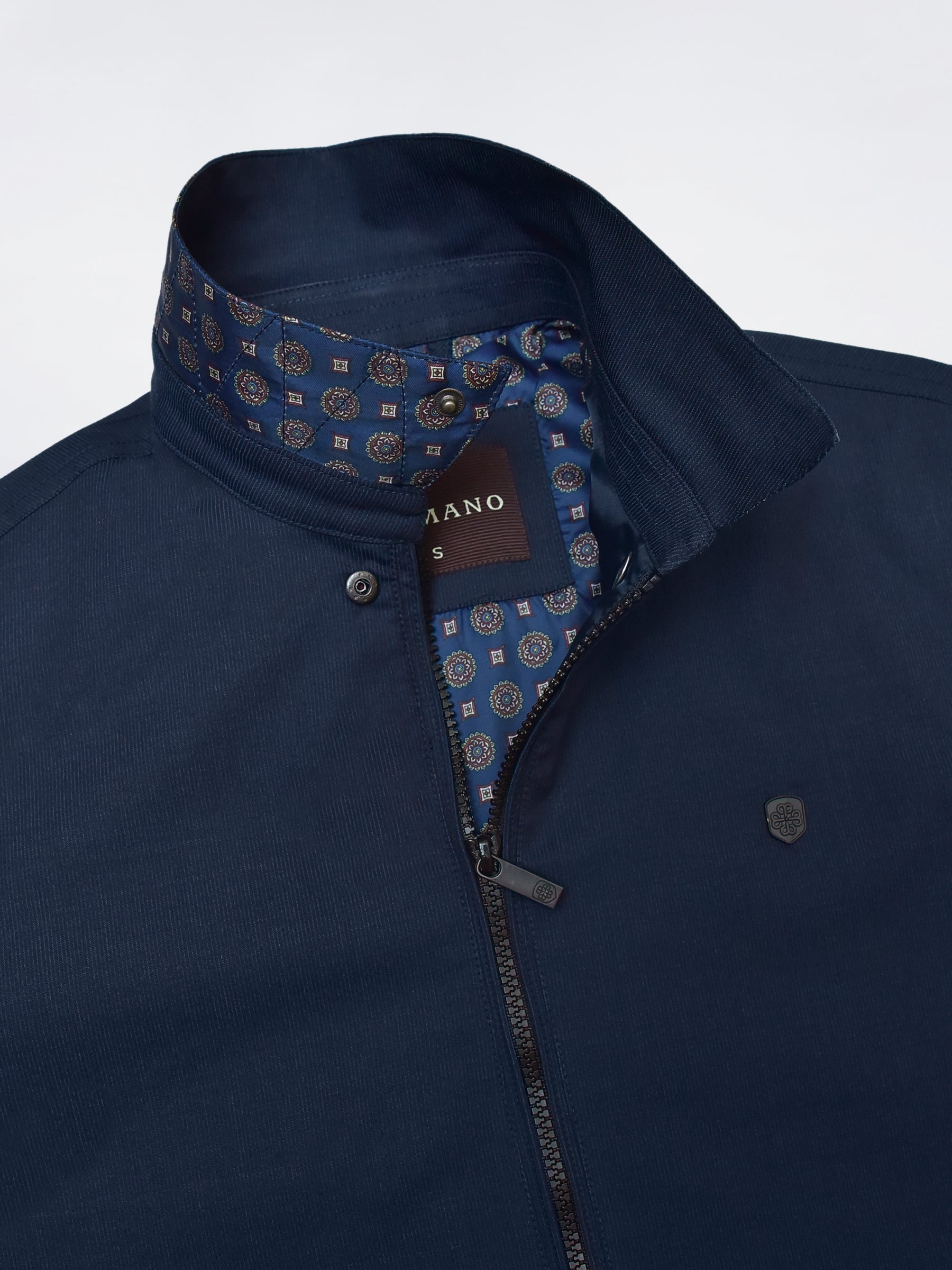 Navy Blue Structured Baracuta Jacket