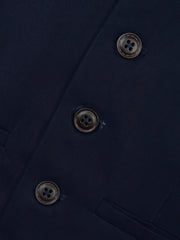 Navy Blue Suit Vest With Printed Bow