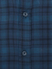 Navy Blue Tartan Plaid Light Weight Checkered Shirt