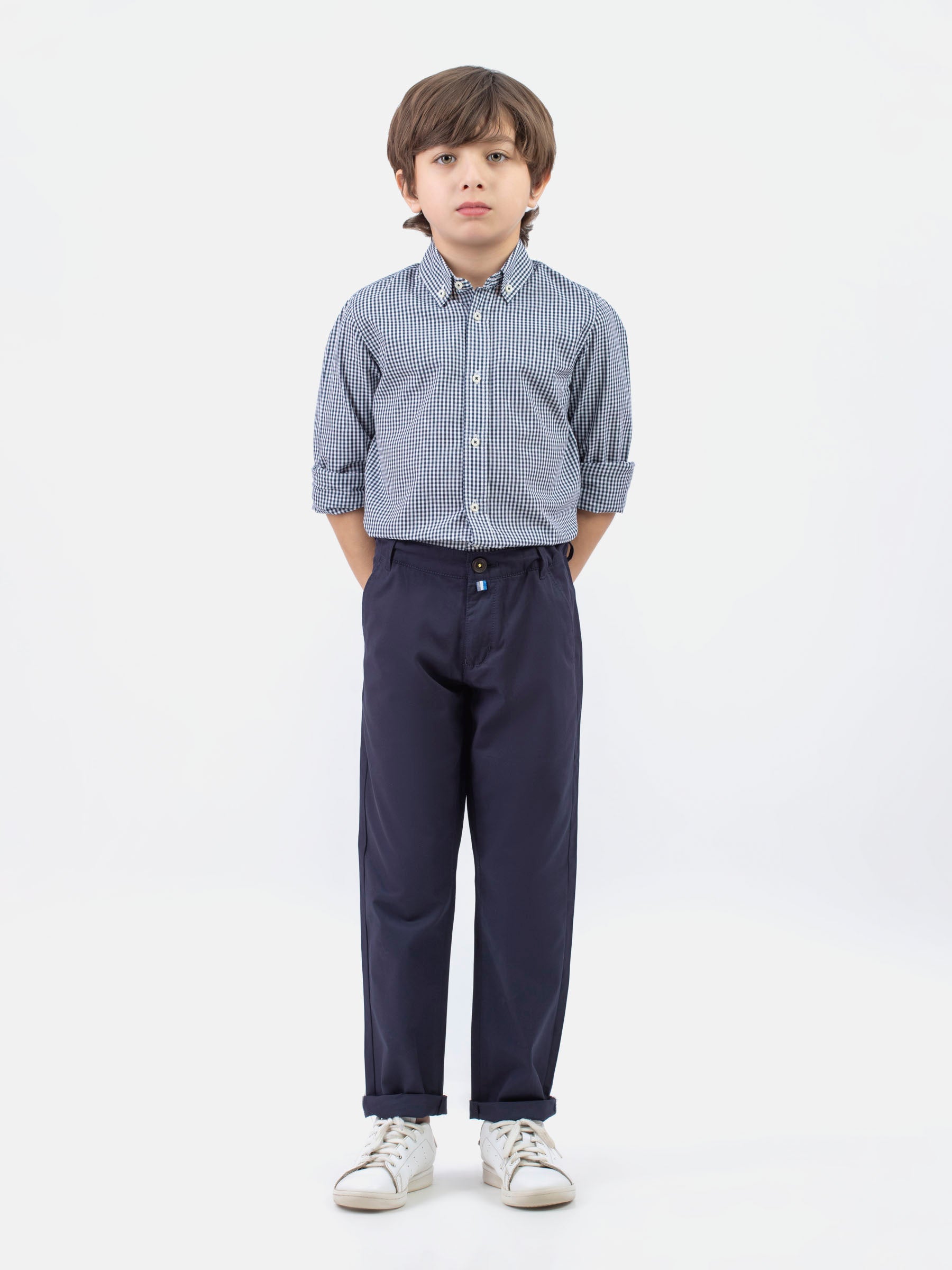 Navy Blue Twill Casual Chino Trouser