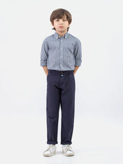 Navy Blue Twill Casual Chino Trouser