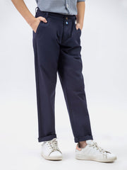 Navy Blue Twill Casual Chino Trouser