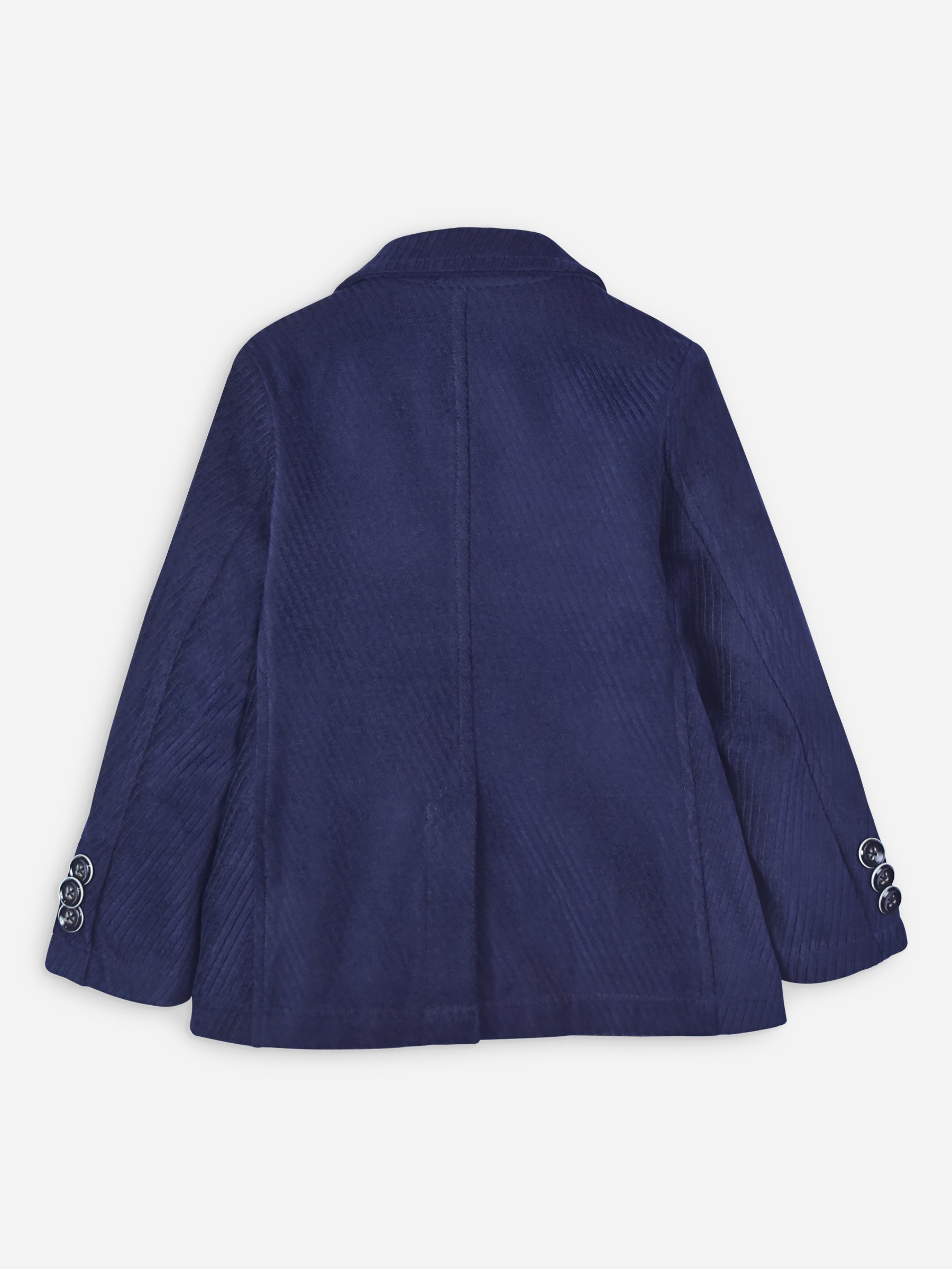 Dark Purple Velvet Striped Kids Blazer
