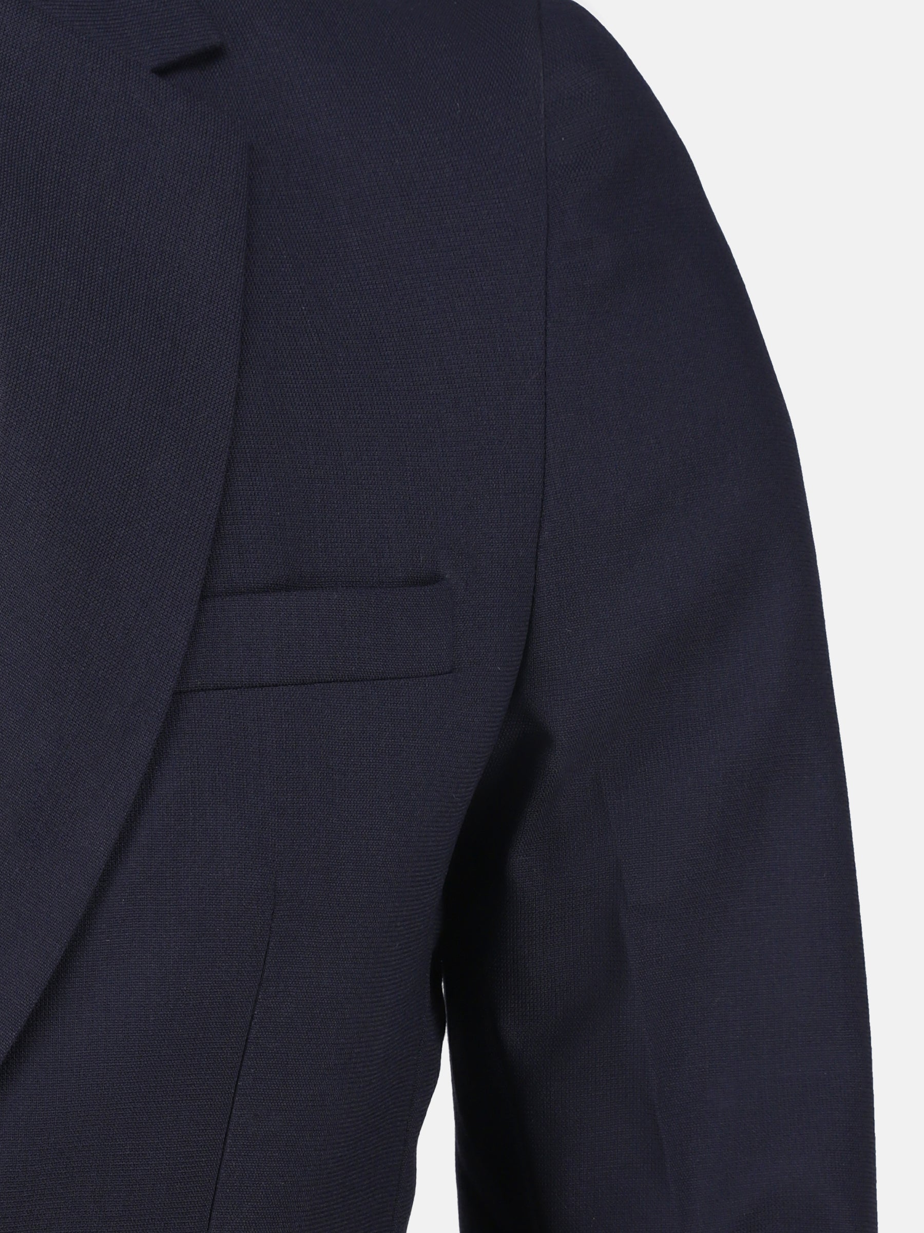 Navy Blue Wool Structured Formal Blazer