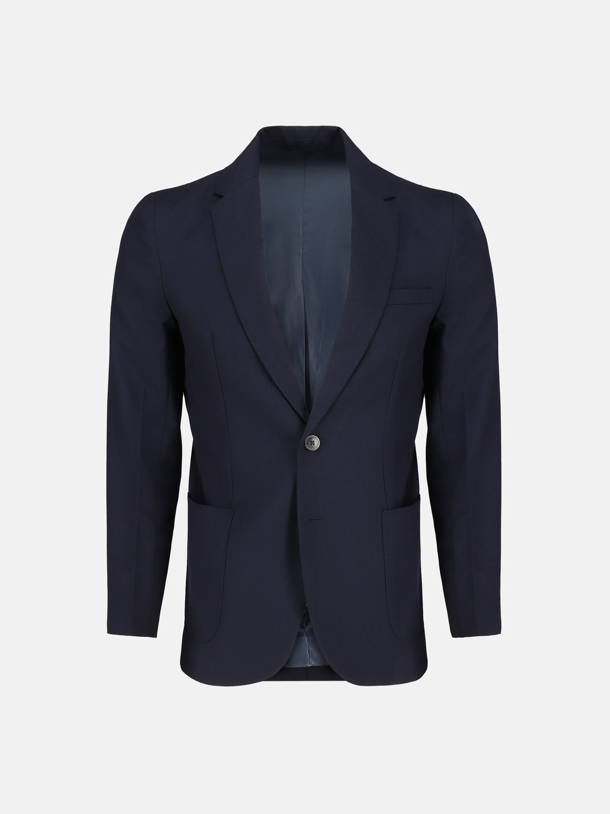 Navy Blue Wool Structured Formal Blazer