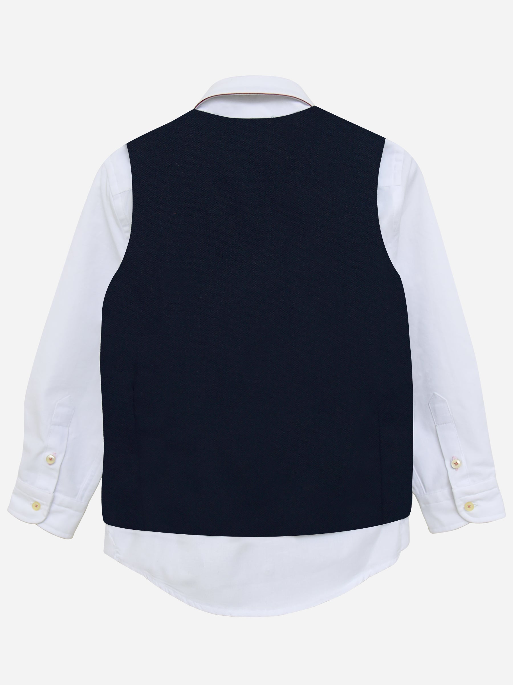 Navy Blue Wool Vest With Bow