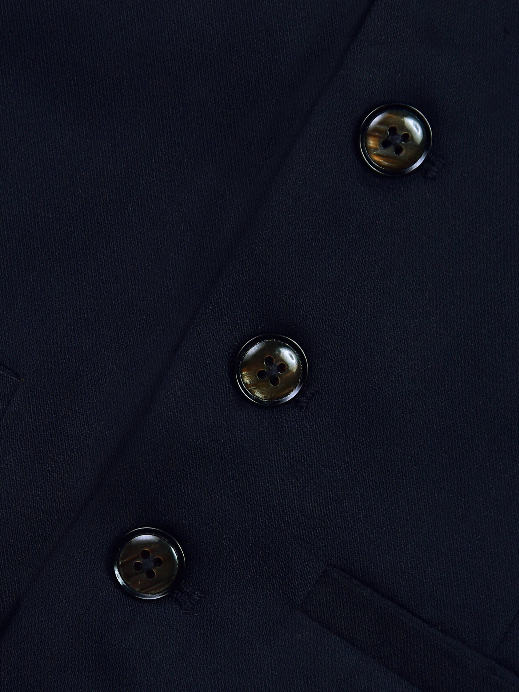 Navy Blue Wool Vest With Bow