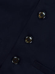 Navy Blue Wool Vest With Bow