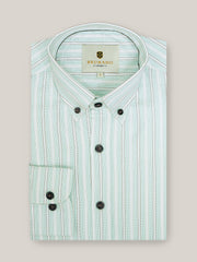 Light Green Striped Button Down Shirt