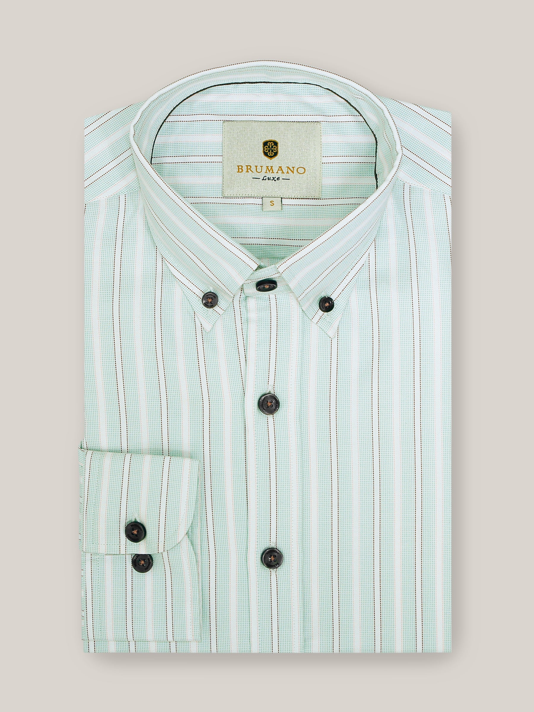 Light Green Striped Button Down Shirt