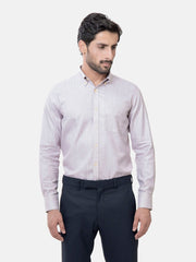 Maroon & White Striped Structured Shirt