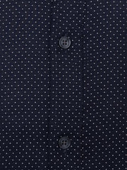 Navy Blue & White Dobby Structured Shirt