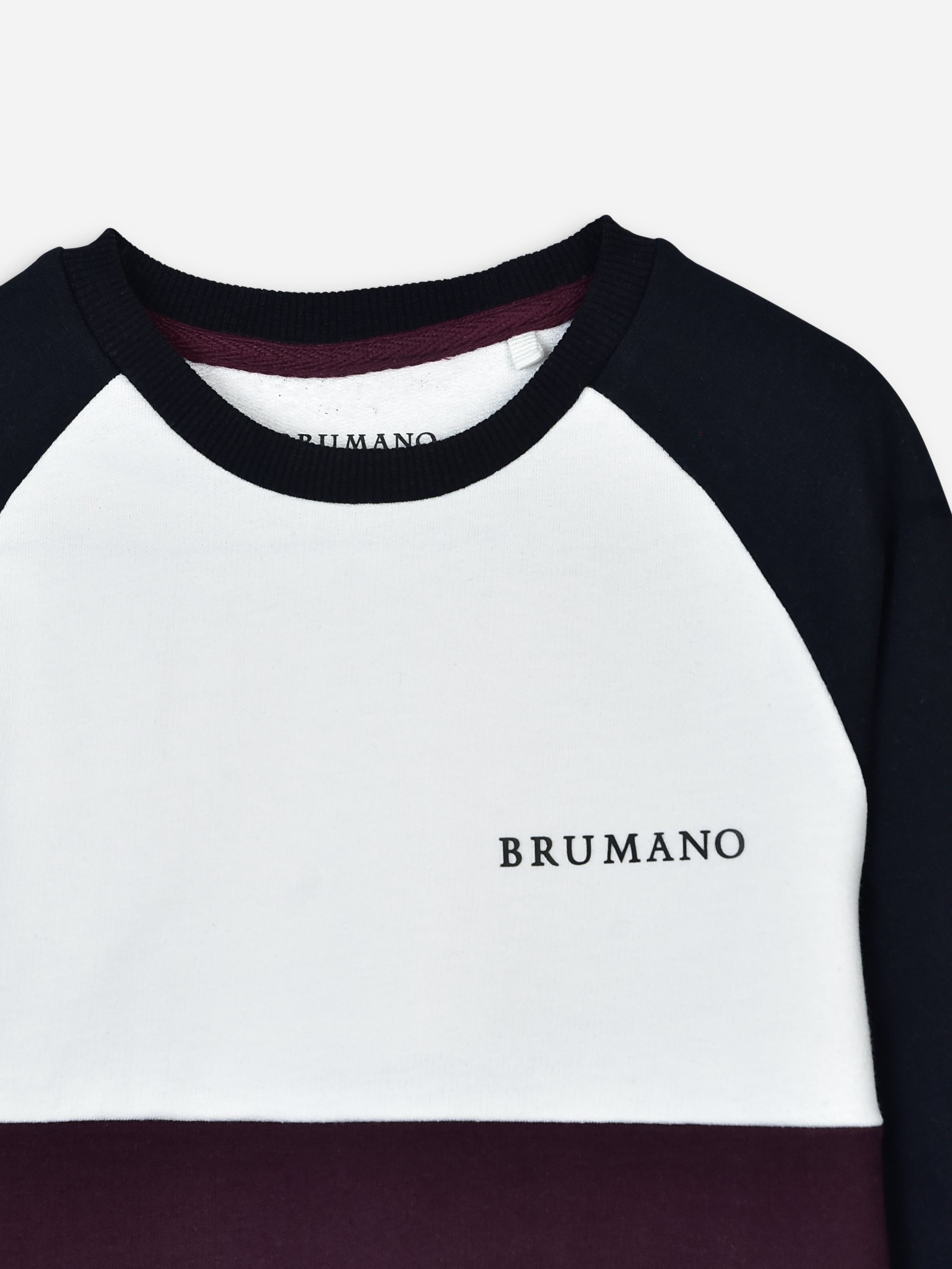 Navy Blue & White Raglan Sleeves Casual Sweatshirt