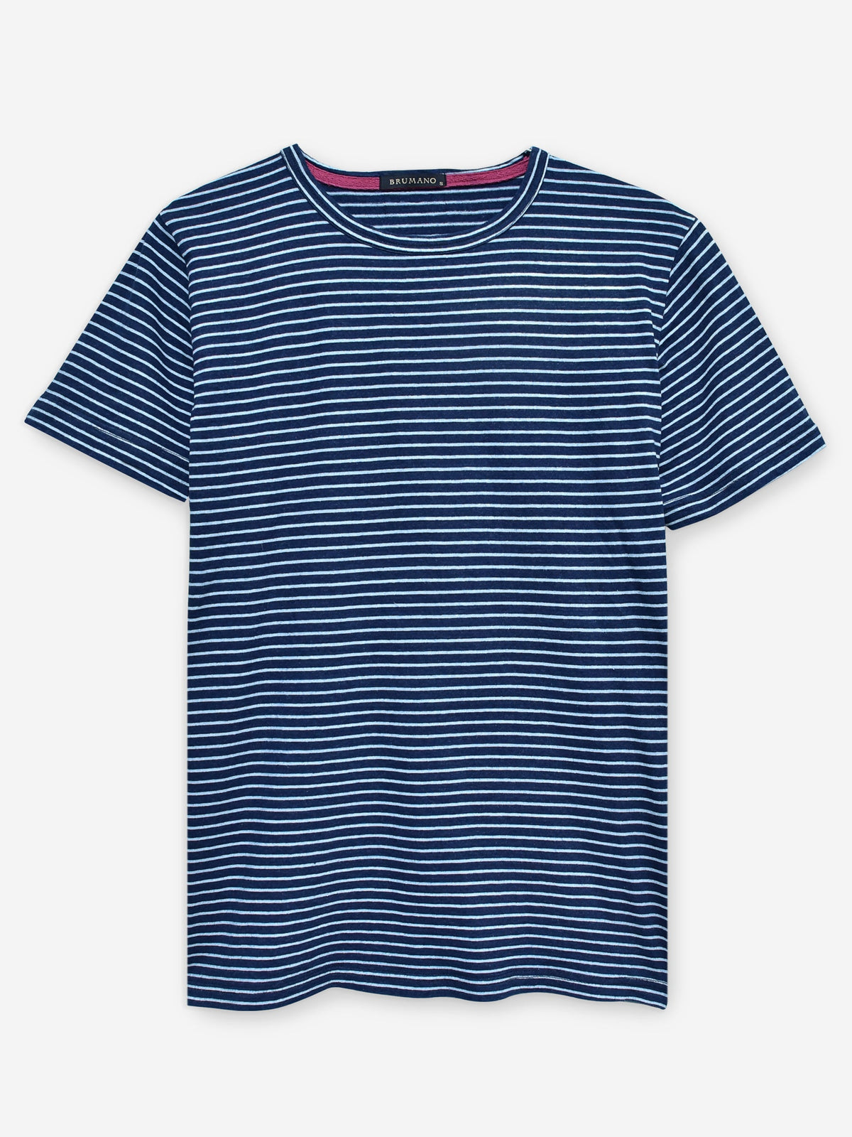 Navy Indigo Striped Crew Neck T-Shirt