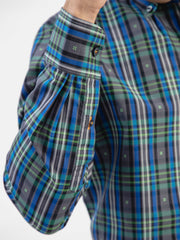 Navy & Green Tartan Plaid Checkered Shirt