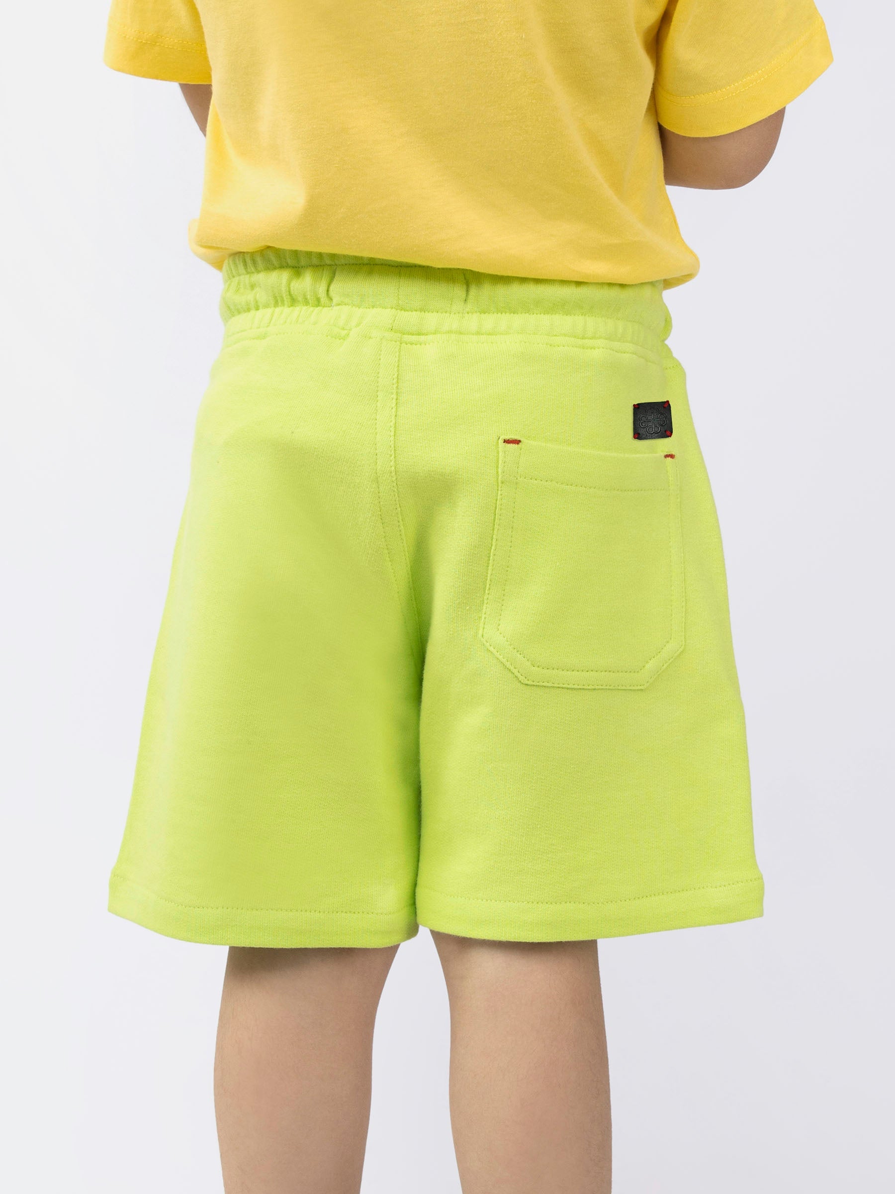 Neon Green Knitted Casual Shorts