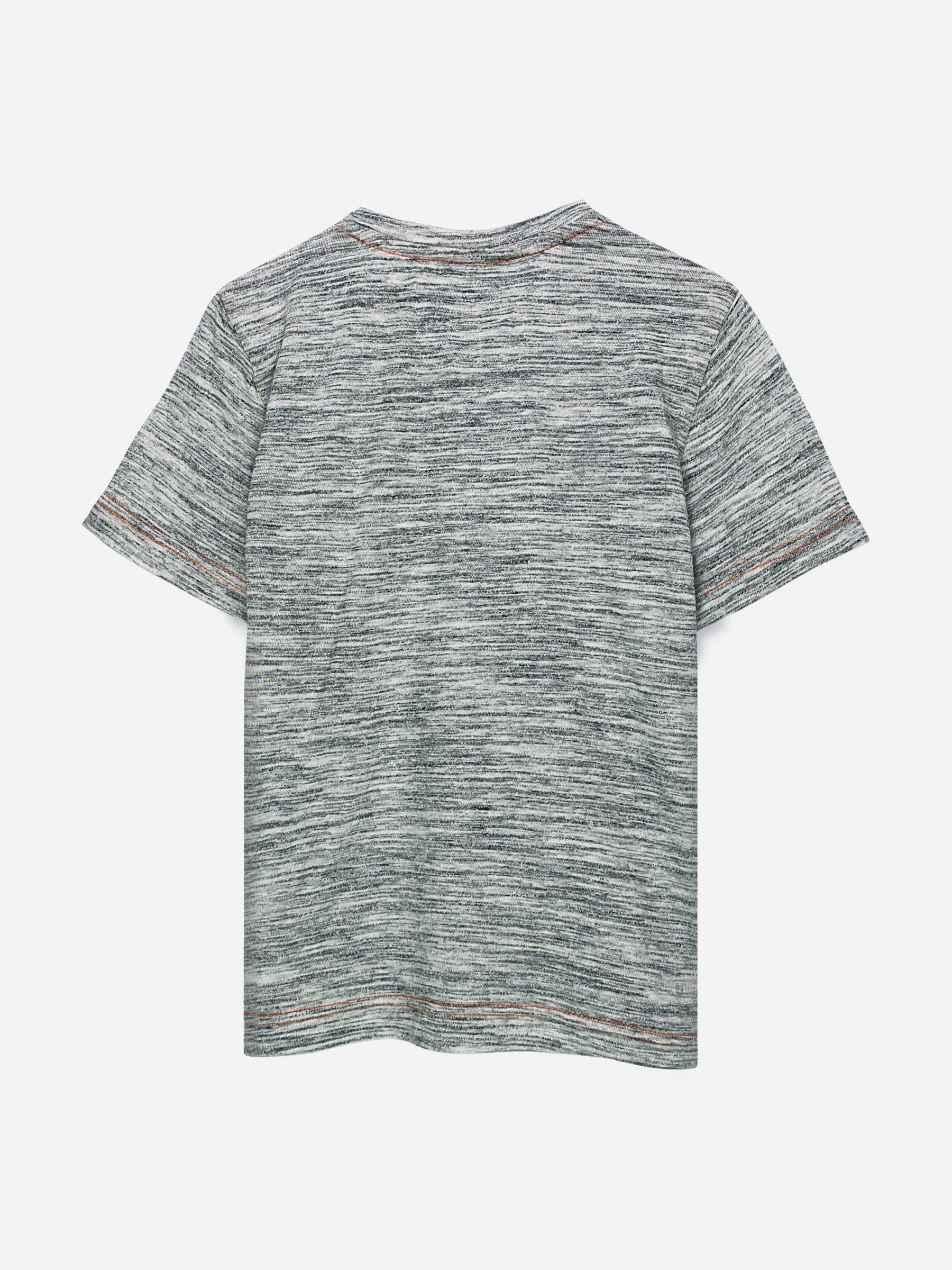 Off White Injected Short Sleeve Casual T-Shirt