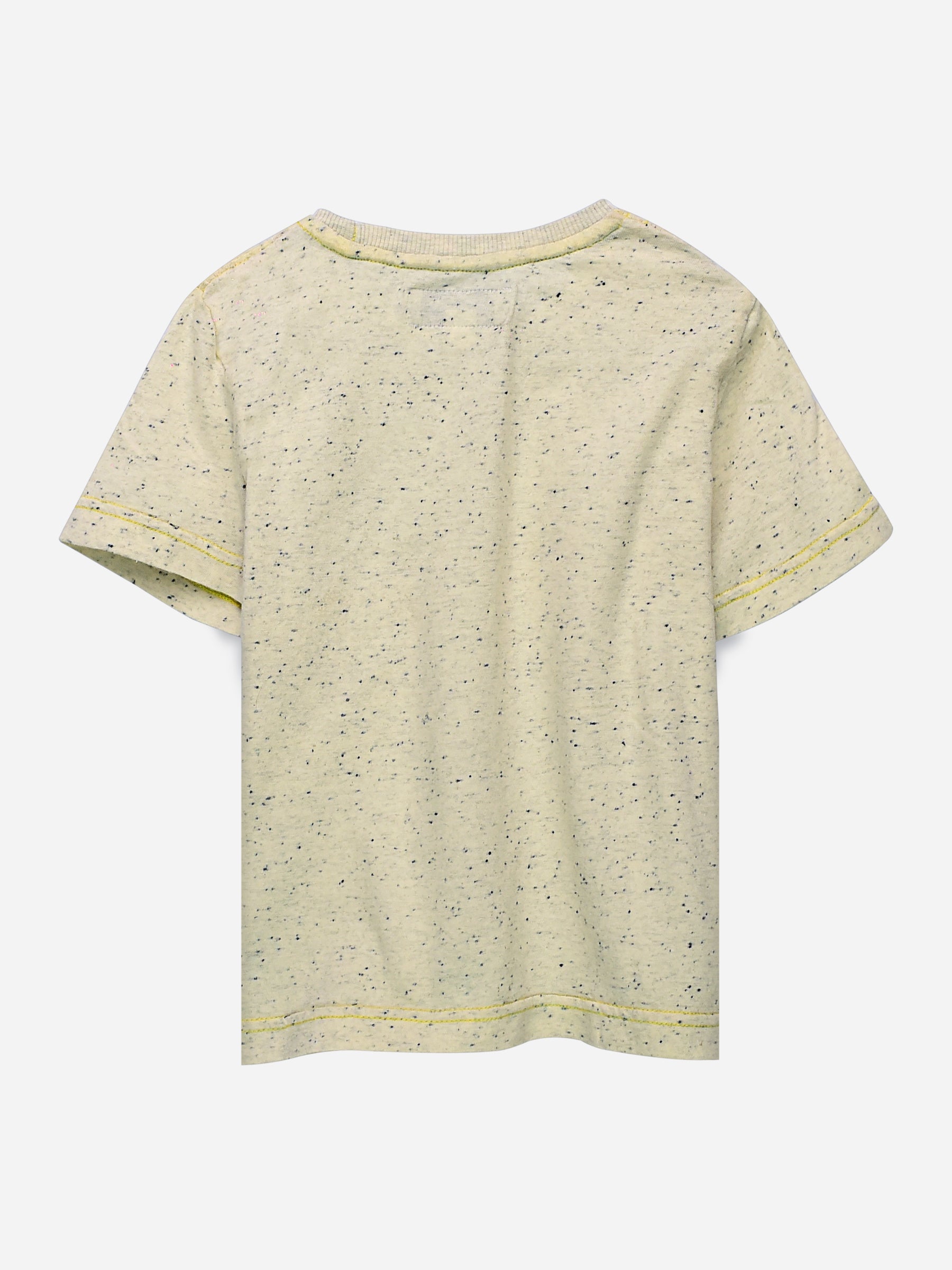 Off White Neppy T-Shirt With Contrasting Blue Pocket