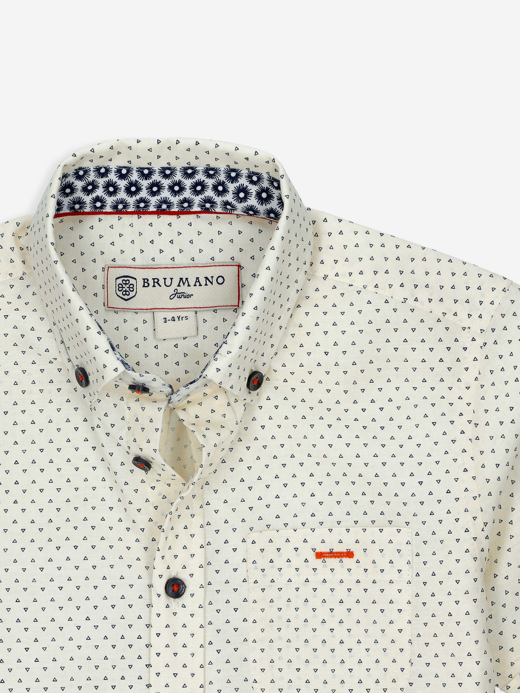 Off-White Triangle Printed Short Sleeve Casual Shirt