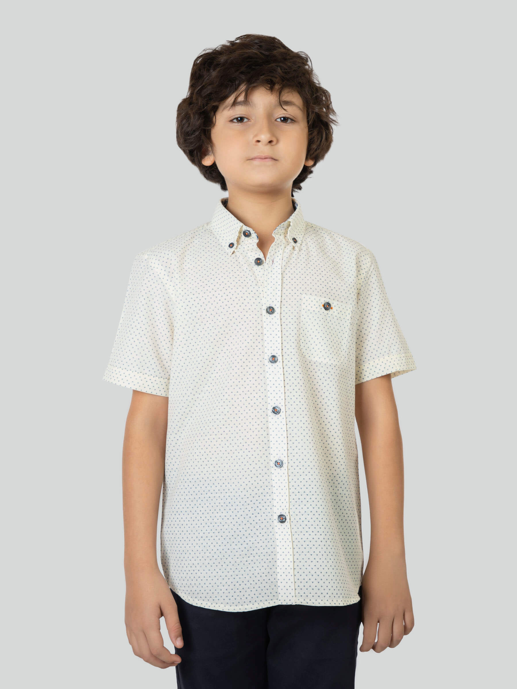 Off-White Triangle Printed Short Sleeve Casual Shirt