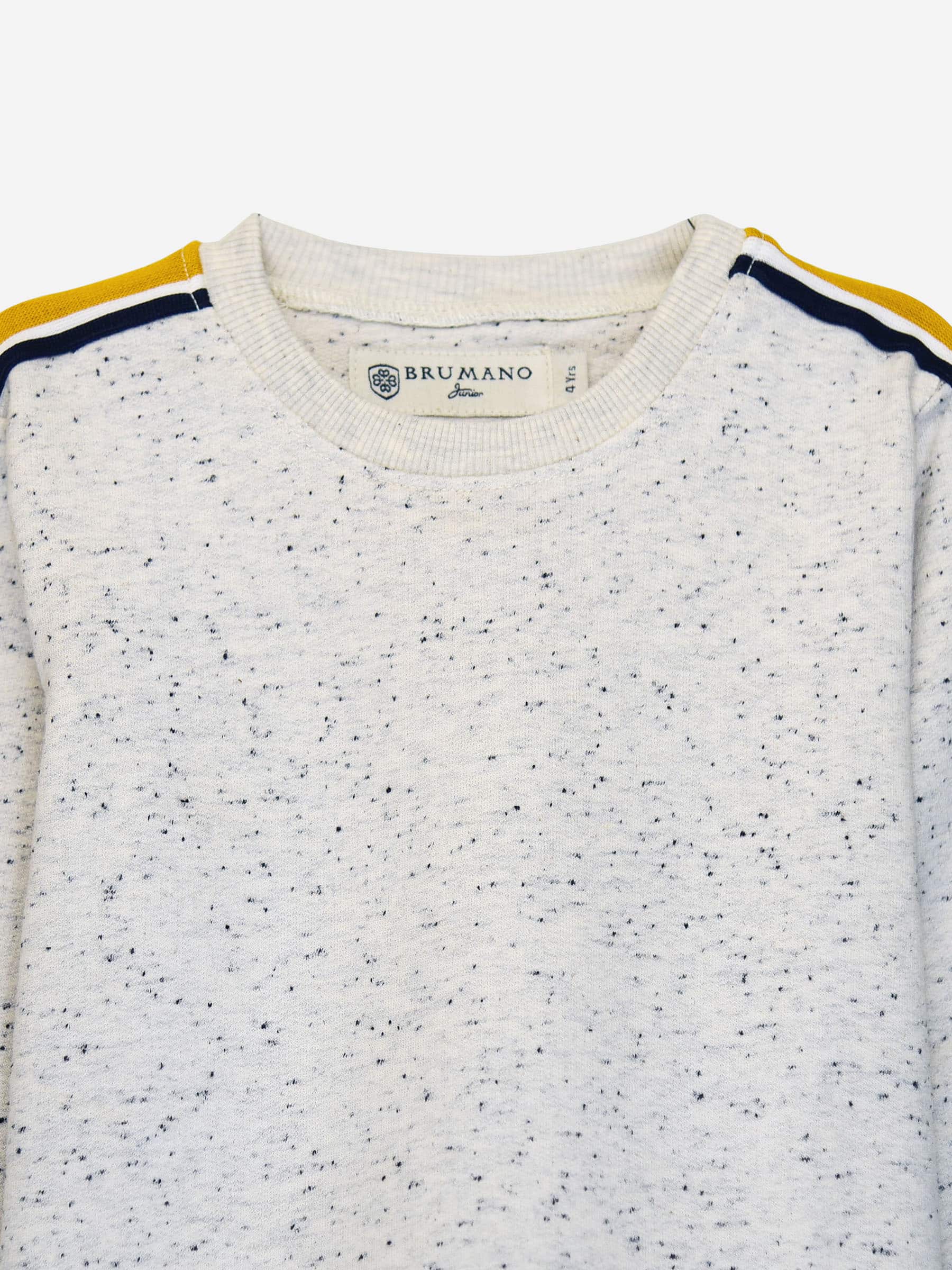 Offwhite Sweatshirt With Yellow Stripe Detailing