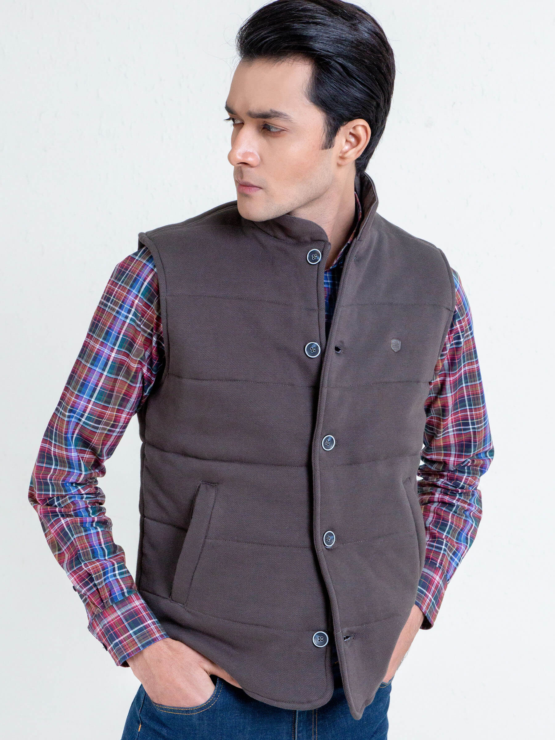 Olive Green Knitted Sleeveless Vest