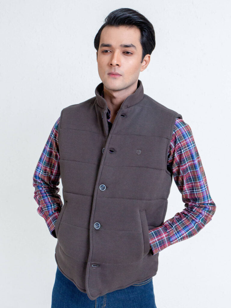 Olive Green Knitted Sleeveless Vest