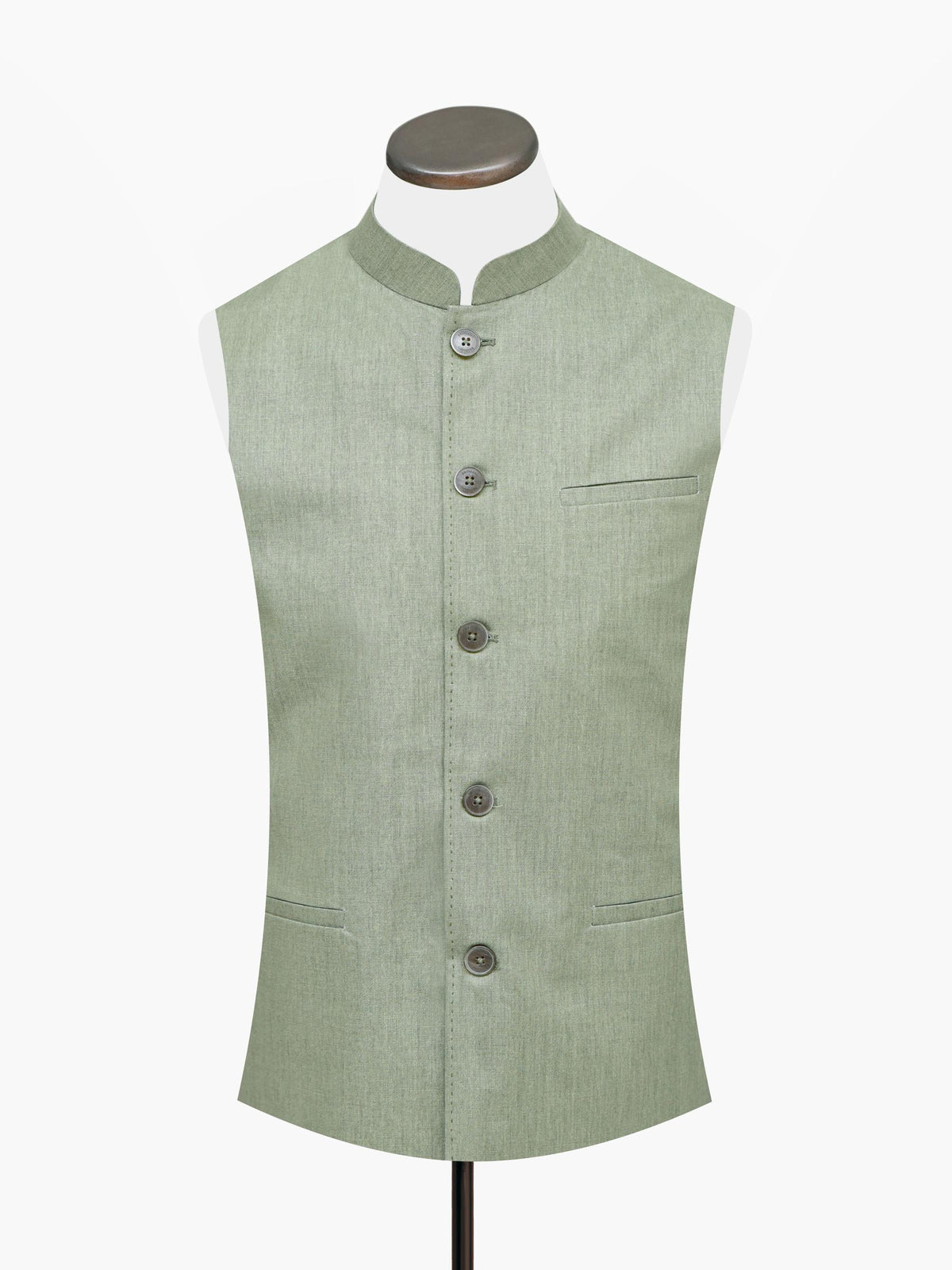 Olive Green Linen Waistcoat