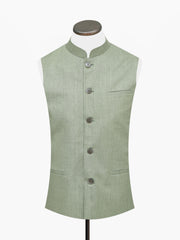 Olive Green Linen Waistcoat