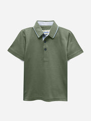 Olive Jacquard Casual Polo