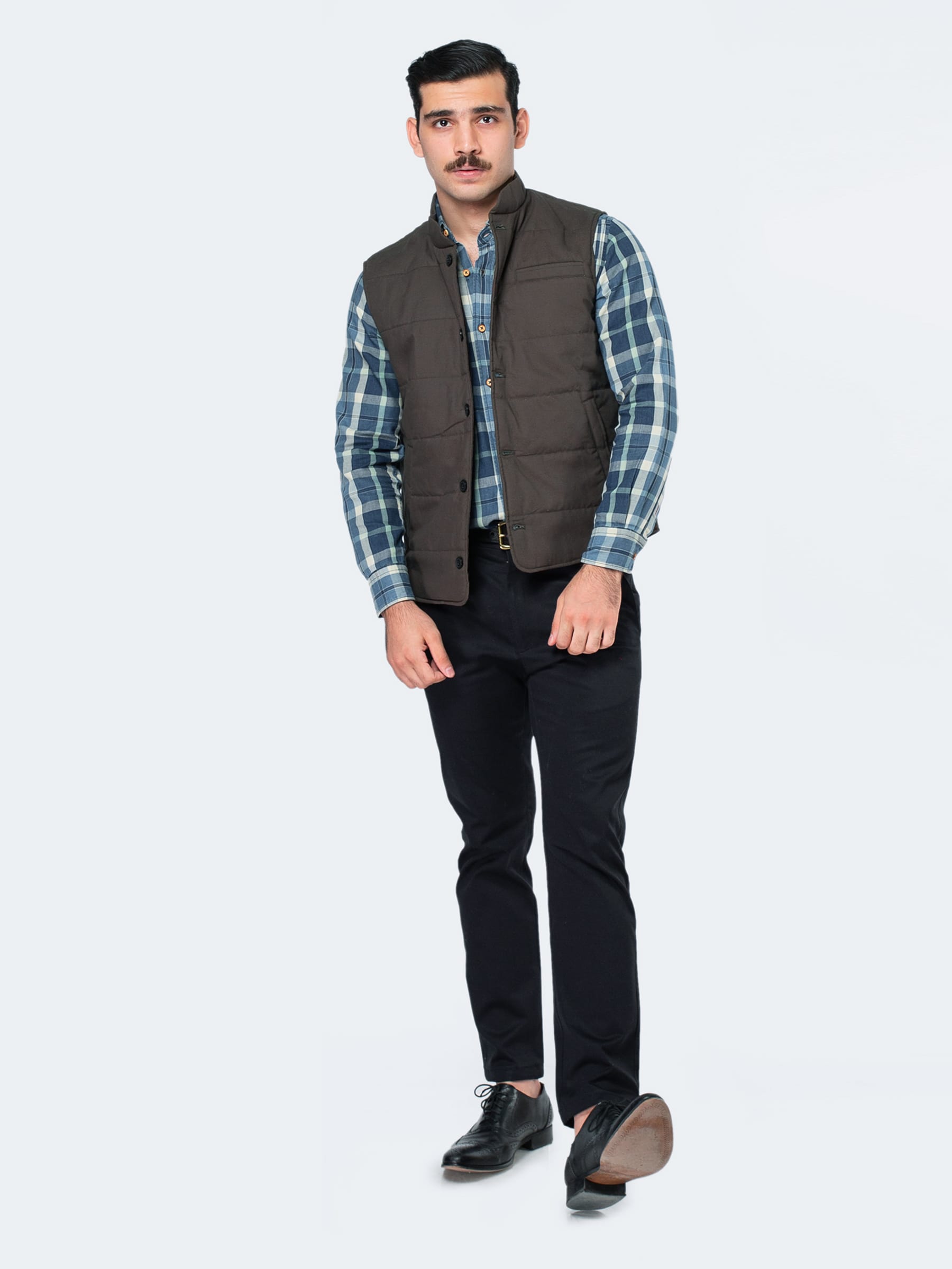 Olive Quilted Sleeveless Vest