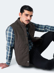 Olive Quilted Sleeveless Vest