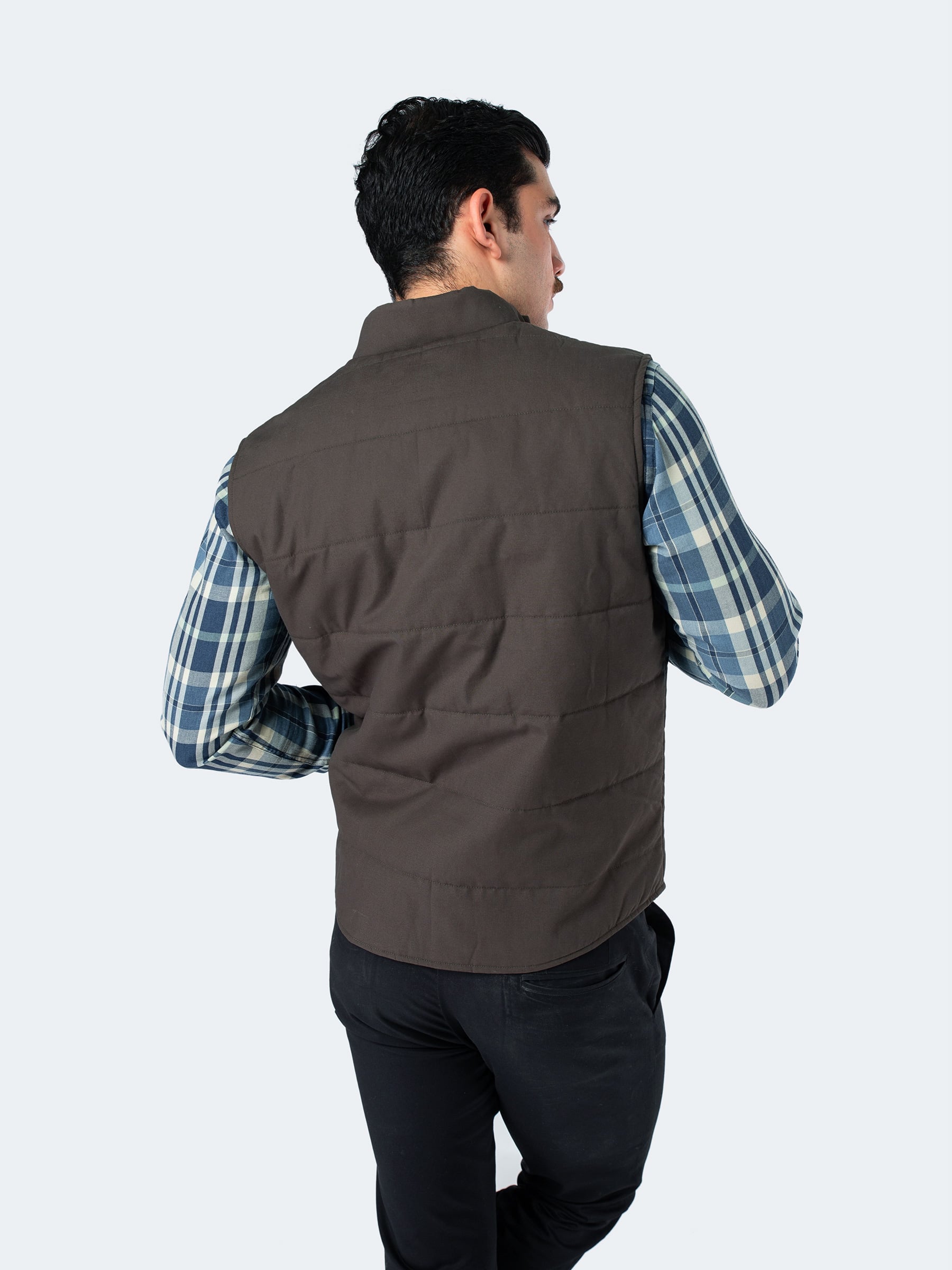 Olive Quilted Sleeveless Vest