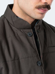 Olive Quilted Sleeveless Vest