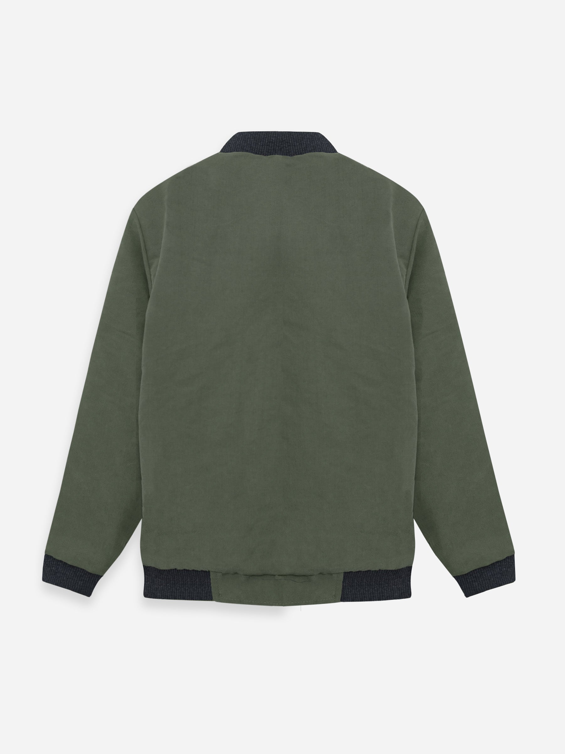 Olive Stone Washed Quilted Bomber Jacket - Junior