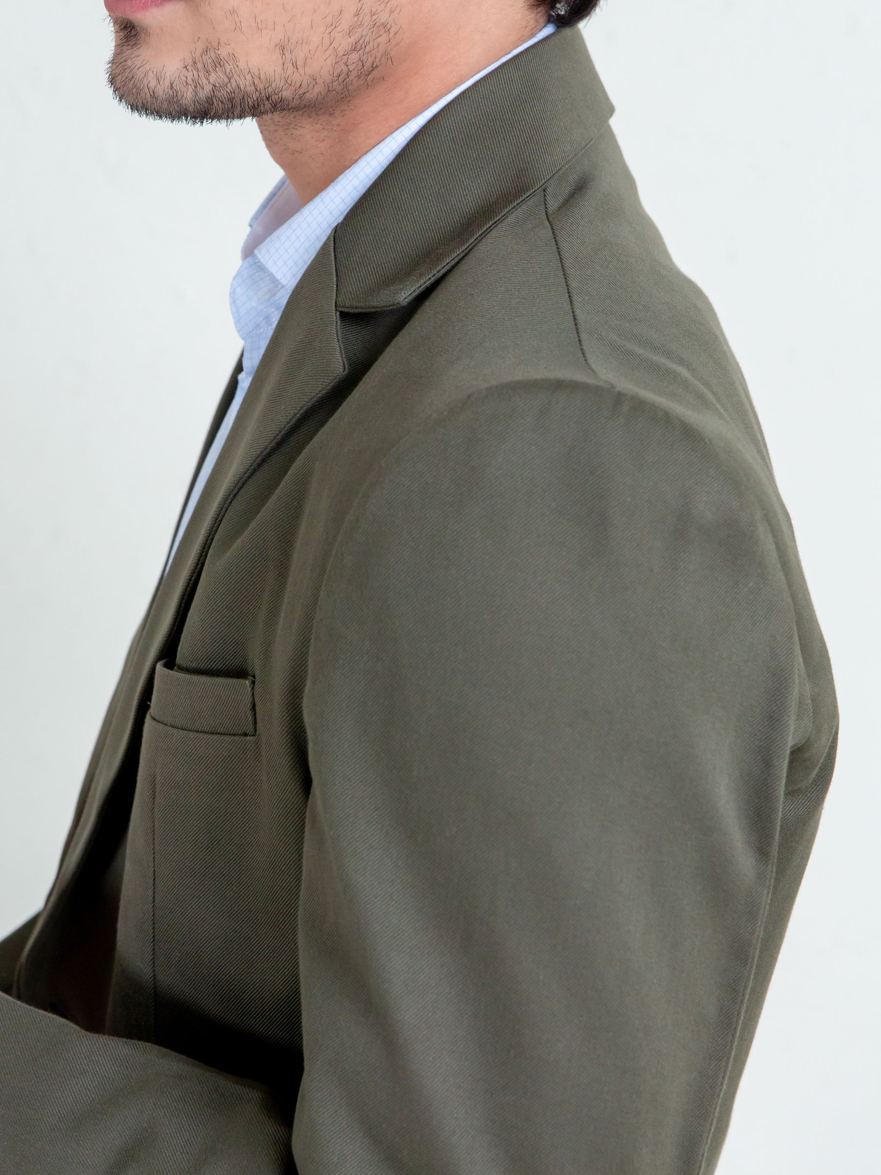 Olive Twill Structured Blazer