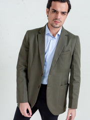 Olive Twill Structured Blazer