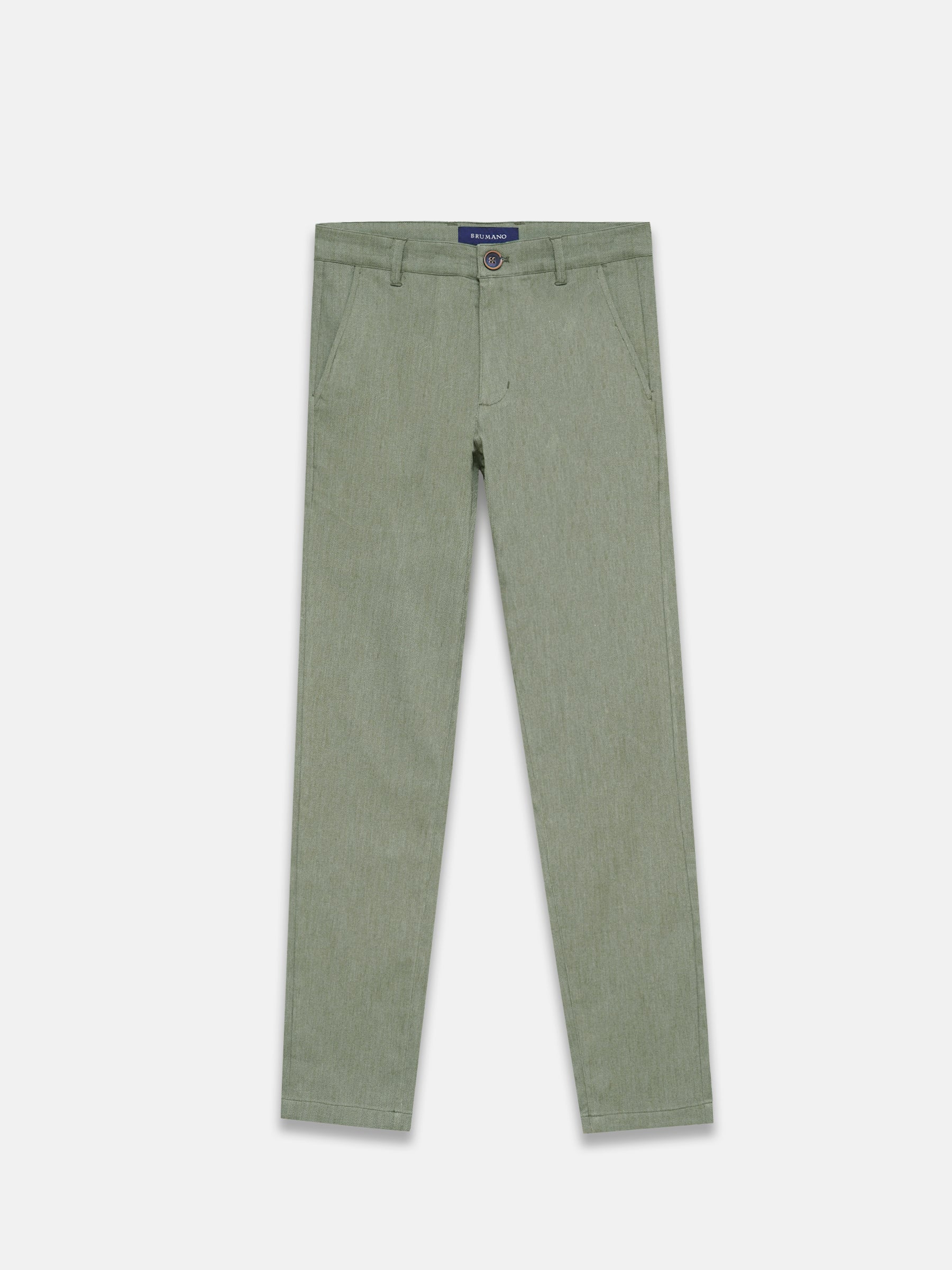 Olive Green Dobby Structured Chinos