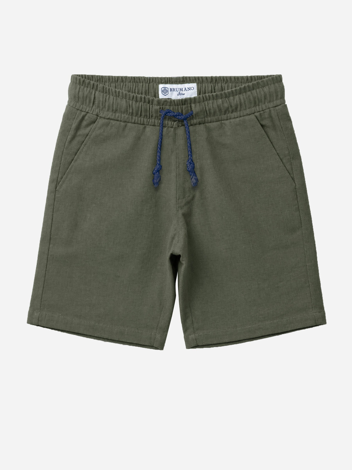 Olive Green Linen Casual Shorts - Junior