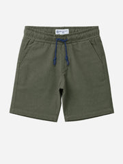 Olive Green Linen Casual Shorts - Junior
