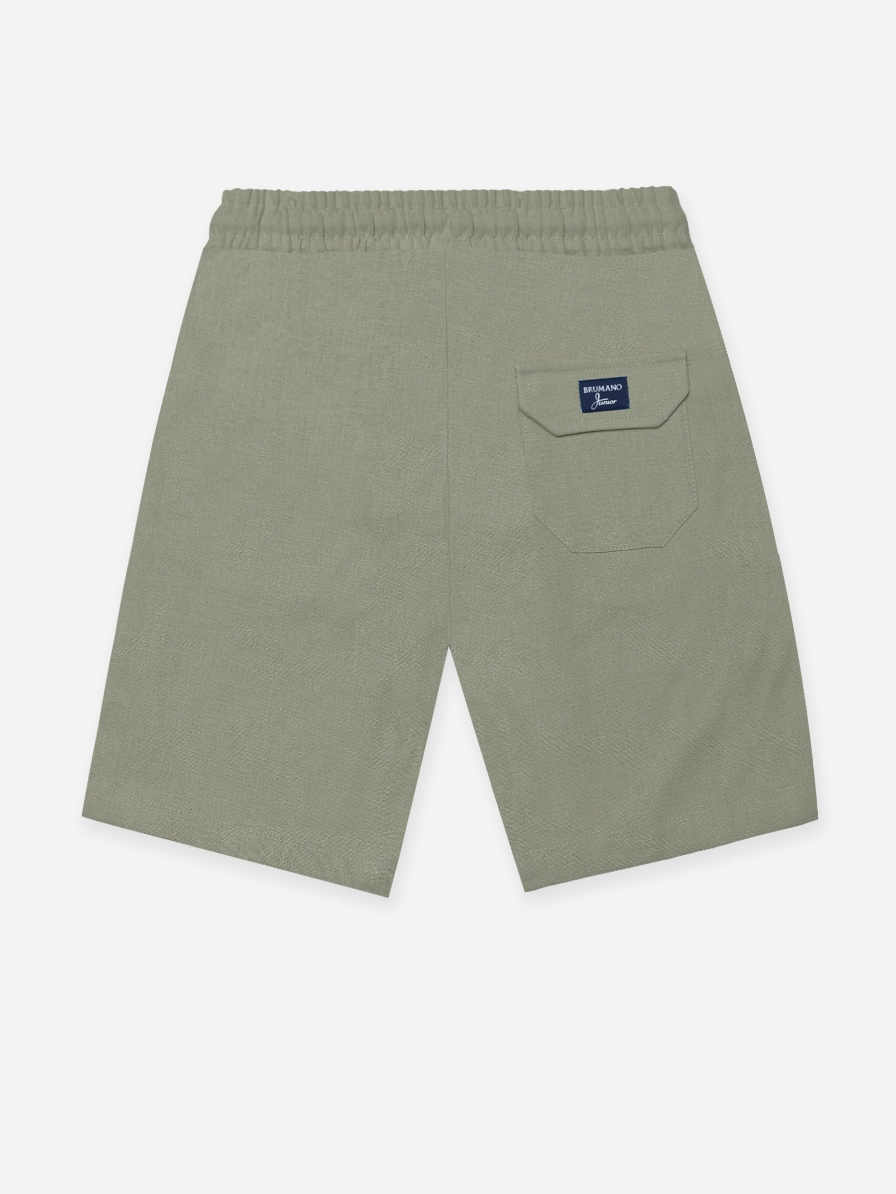 Olive Haze Linen Casual Shorts - Junior